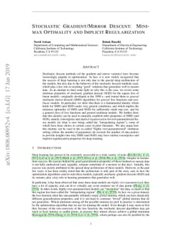 Stochastic Gradient/Mirror Descent: Minimax Optimality and Implicit
  Regularization