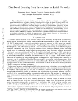 Distributed Learning from Interactions in Social Networks