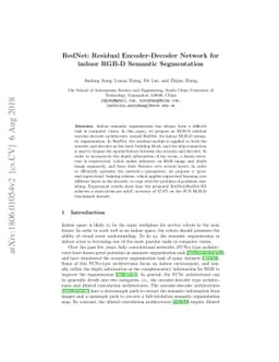 RedNet: Residual Encoder-Decoder Network for indoor RGB-D Semantic
  Segmentation