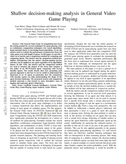 Shallow decision-making analysis in General Video Game Playing