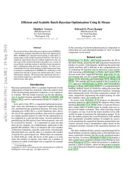 Efficient and Scalable Batch Bayesian Optimization Using K-Means