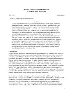 Natural Language Generation for Electronic Health Records
