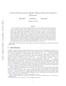 A General Framework for Bandit Problems Beyond Cumulative Objectives