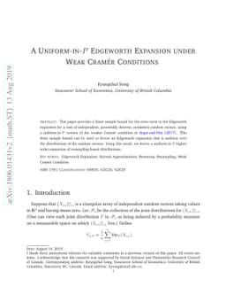A Uniform-in-$P$ Edgeworth Expansion under Weak Cramér Conditions