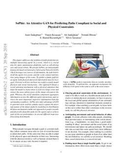 SoPhie: An Attentive GAN for Predicting Paths Compliant to Social and
  Physical Constraints