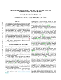 TS-Net: Combining modality specific and common features for multimodal
  patch matching