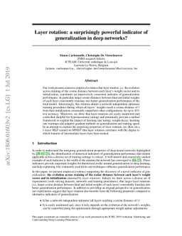 Layer rotation: a surprisingly powerful indicator of generalization in
  deep networks?