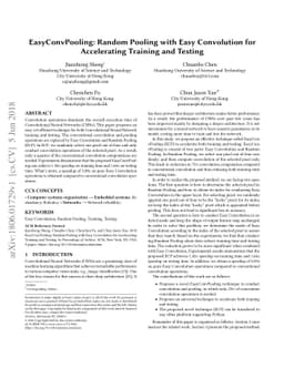EasyConvPooling: Random Pooling with Easy Convolution for Accelerating
  Training and Testing