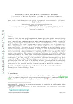 Disease Prediction using Graph Convolutional Networks: Application to
  Autism Spectrum Disorder and Alzheimer's Disease