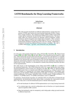 LSTM Benchmarks for Deep Learning Frameworks