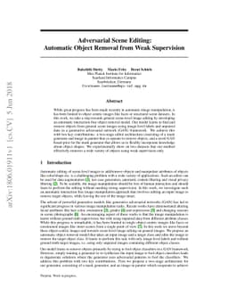 Adversarial Scene Editing: Automatic Object Removal from Weak
  Supervision