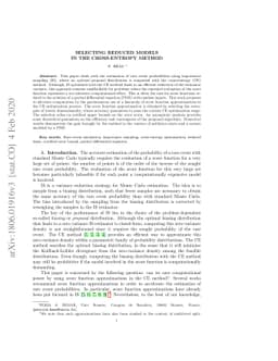 Selecting Reduced Models in the Cross-Entropy Method