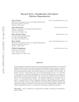 Beyond Trees: Classification with Sparse Pairwise Dependencies