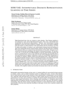 SOM-VAE: Interpretable Discrete Representation Learning on Time Series