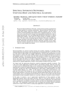 Spectral Inference Networks: Unifying Deep and Spectral Learning