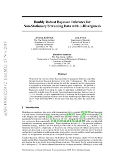 Doubly Robust Bayesian Inference for Non-Stationary Streaming Data with
  $β$-Divergences