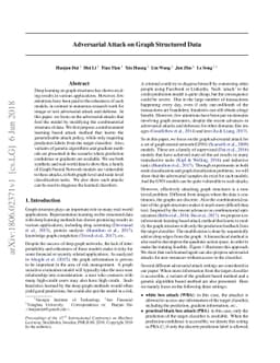 Adversarial Attack on Graph Structured Data