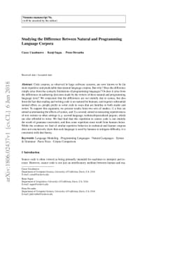 Studying the Difference Between Natural and Programming Language Corpora