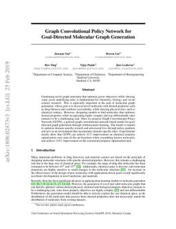 Graph Convolutional Policy Network for Goal-Directed Molecular Graph
  Generation