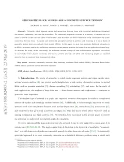 Stochastic Block Models are a Discrete Surface Tension