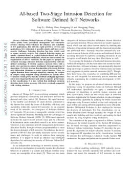 AI-based Two-Stage Intrusion Detection for Software Defined IoT Networks
