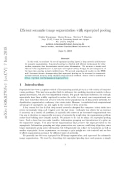 Efficient semantic image segmentation with superpixel pooling