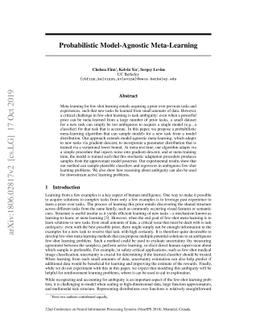 Probabilistic Model-Agnostic Meta-Learning