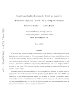 Model-based active learning to detect isometric deformable objects in
  the wild with deep architectures