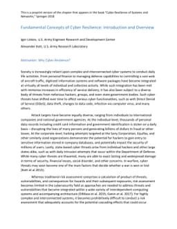Fundamental Concepts of Cyber Resilience: Introduction and Overview