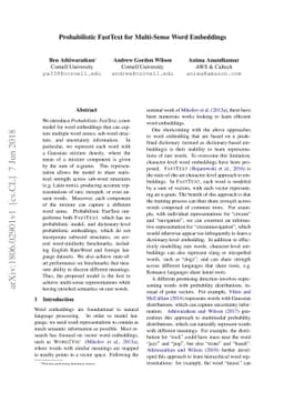Probabilistic FastText for Multi-Sense Word Embeddings