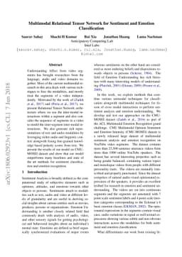 Multimodal Relational Tensor Network for Sentiment and Emotion
  Classification