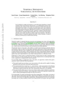 Temporal Difference Variational Auto-Encoder