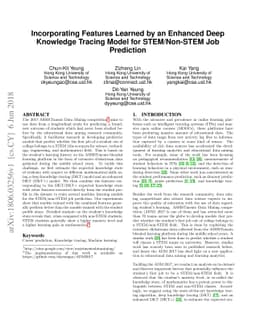 Incorporating Features Learned by an Enhanced Deep Knowledge Tracing
  Model for STEM/Non-STEM Job Prediction