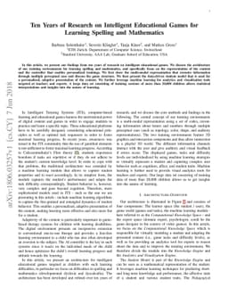 Ten Years of Research on Intelligent Educational Games for Learning
  Spelling and Mathematics