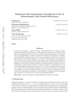 Regression with Comparisons: Escaping the Curse of Dimensionality with
  Ordinal Information