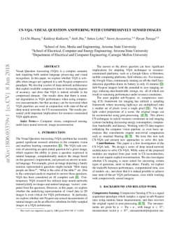 CS-VQA: Visual Question Answering with Compressively Sensed Images