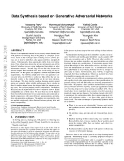 Data Synthesis based on Generative Adversarial Networks