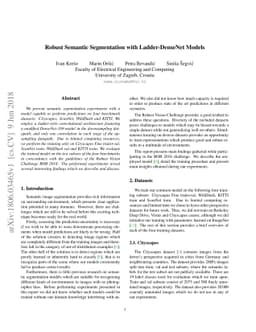 Robust Semantic Segmentation with Ladder-DenseNet Models