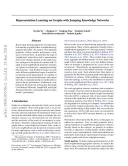 Representation Learning on Graphs with Jumping Knowledge Networks