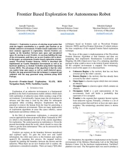 Frontier Based Exploration for Autonomous Robot