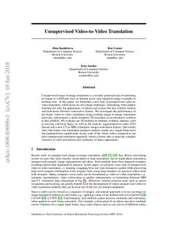 Unsupervised Video-to-Video Translation