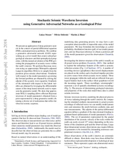 Stochastic seismic waveform inversion using generative adversarial
  networks as a geological prior