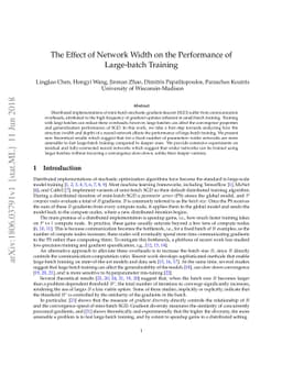 The Effect of Network Width on the Performance of Large-batch Training