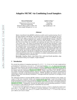 Adaptive MCMC via Combining Local Samplers