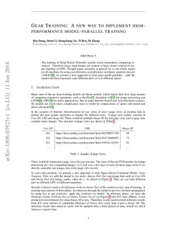 Gear Training: A new way to implement high-performance model-parallel
  training