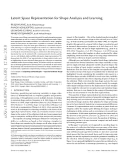 Latent Space Representation for Shape Analysis and Learning