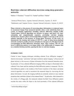 Real-time coherent diffraction inversion using deep generative networks