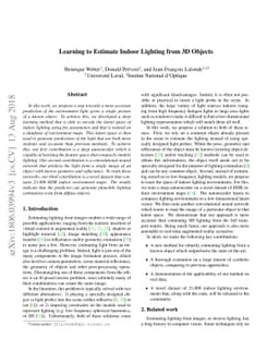 Learning to Estimate Indoor Lighting from 3D Objects