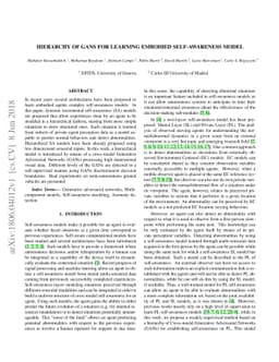 Hierarchy of GANs for learning embodied self-awareness model
