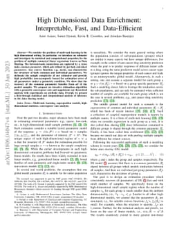 High Dimensional Data Enrichment: Interpretable, Fast, and
  Data-Efficient